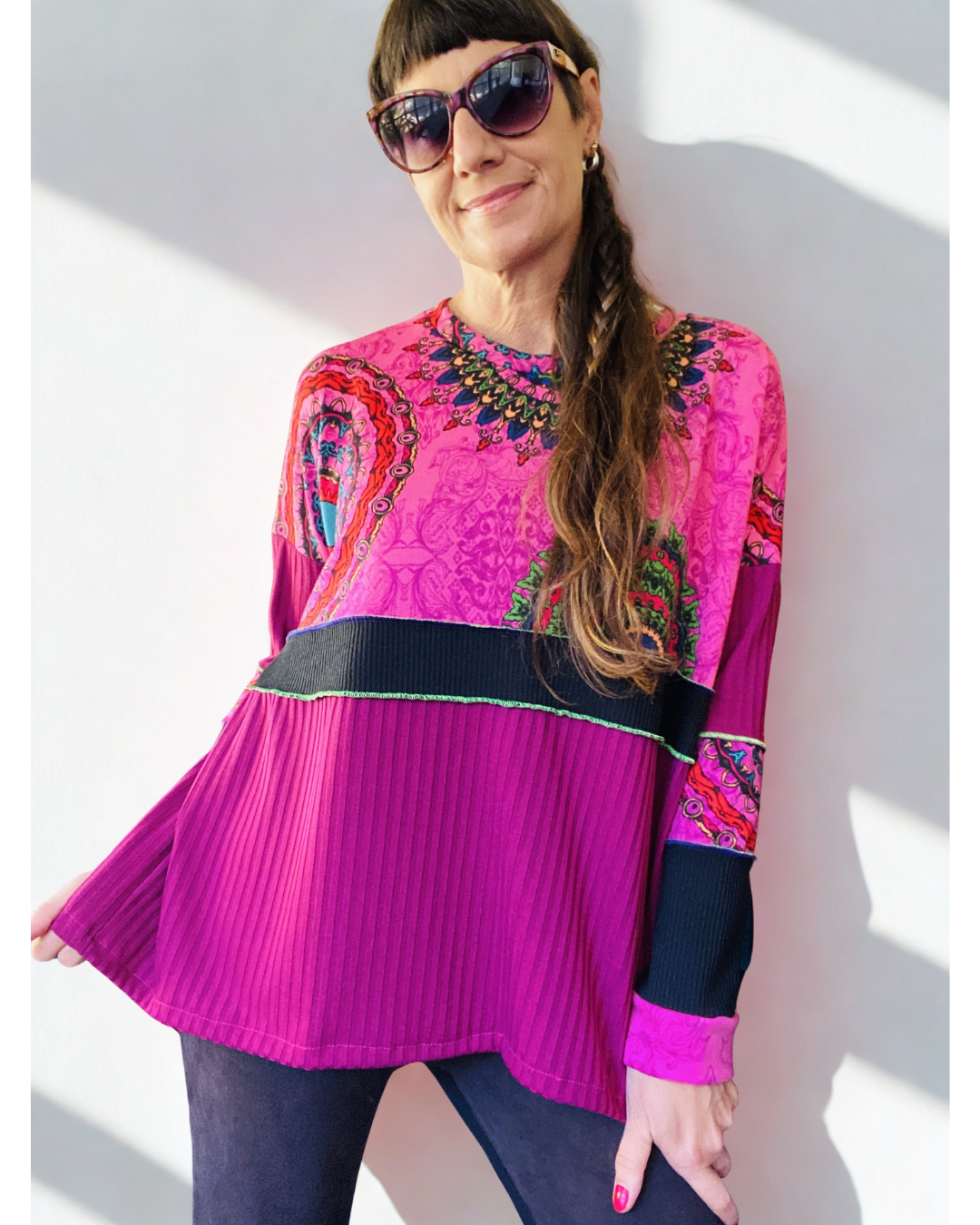 Polerón Multicromo🩷Mandalapink-black-magenta
