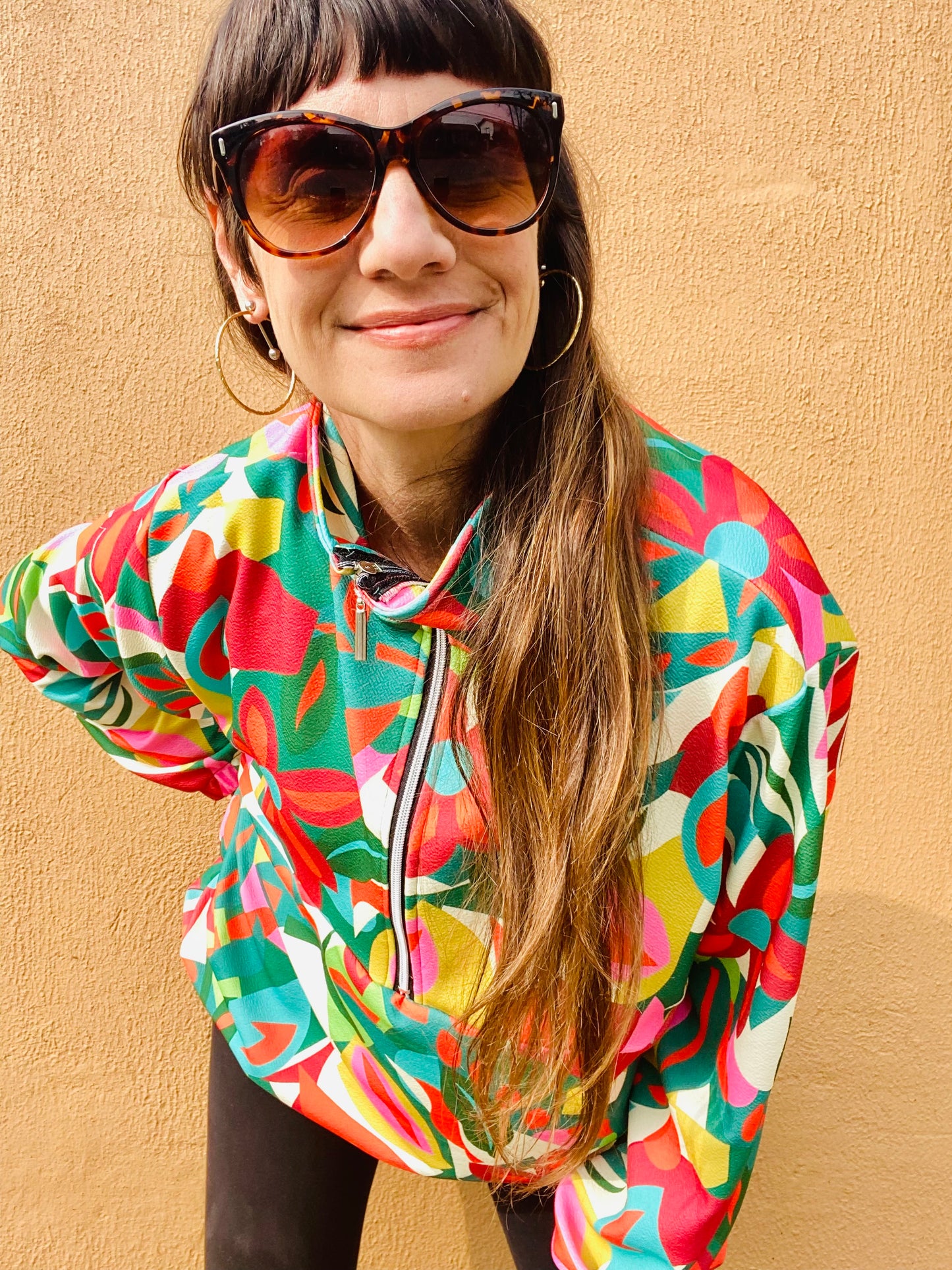 Poleron Flower Red cierre