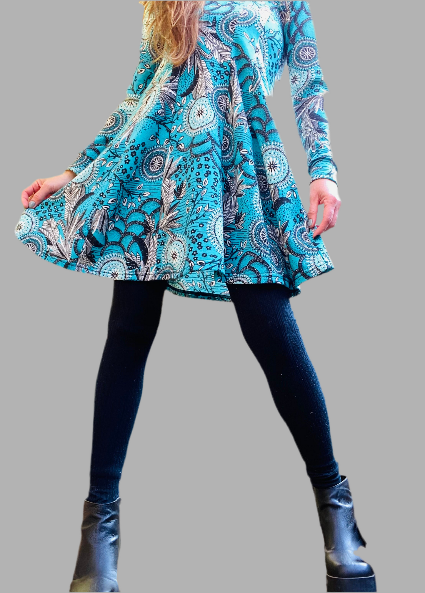 Vestido Lanilla Estampado Calipso