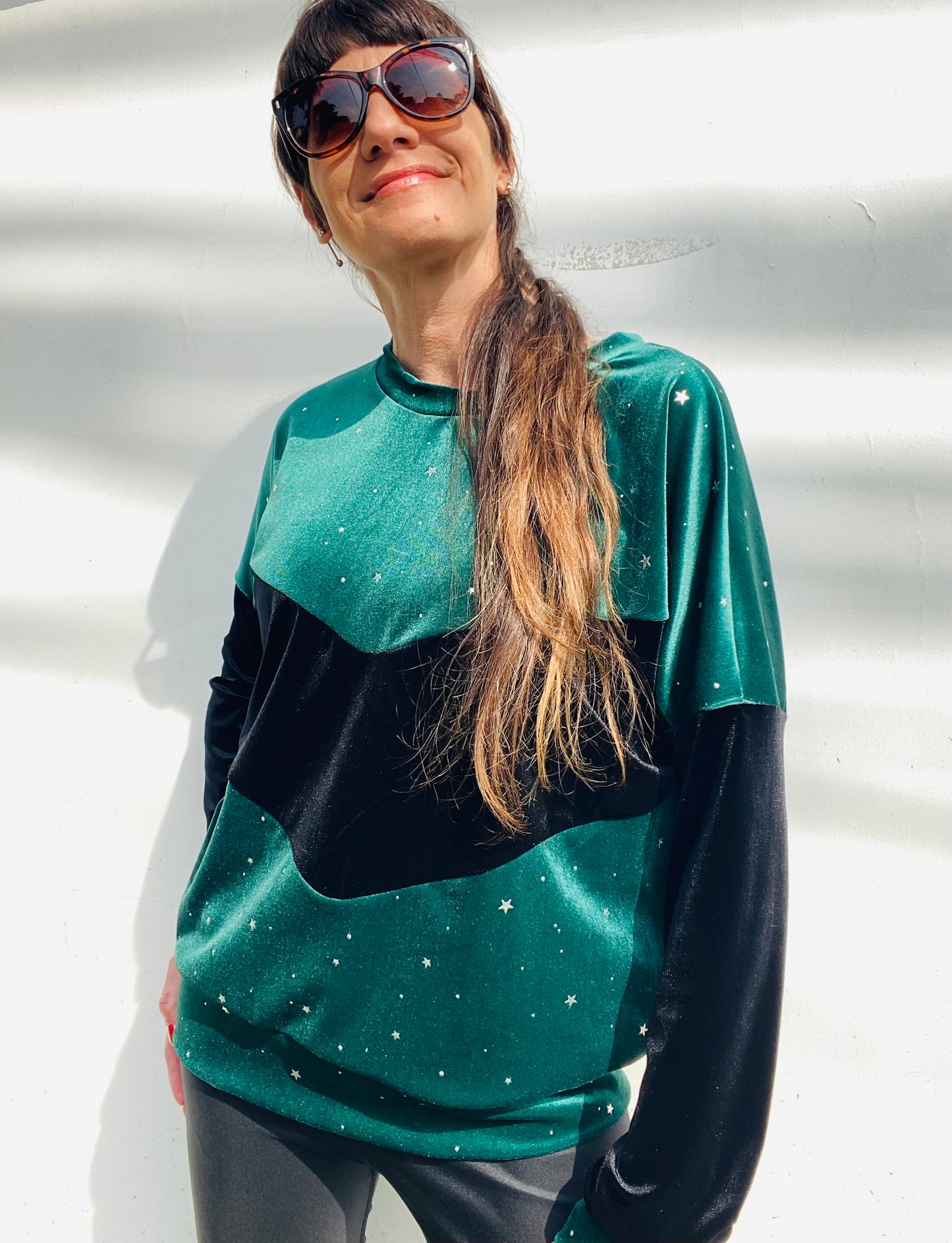 Poleron Velvet Green Black