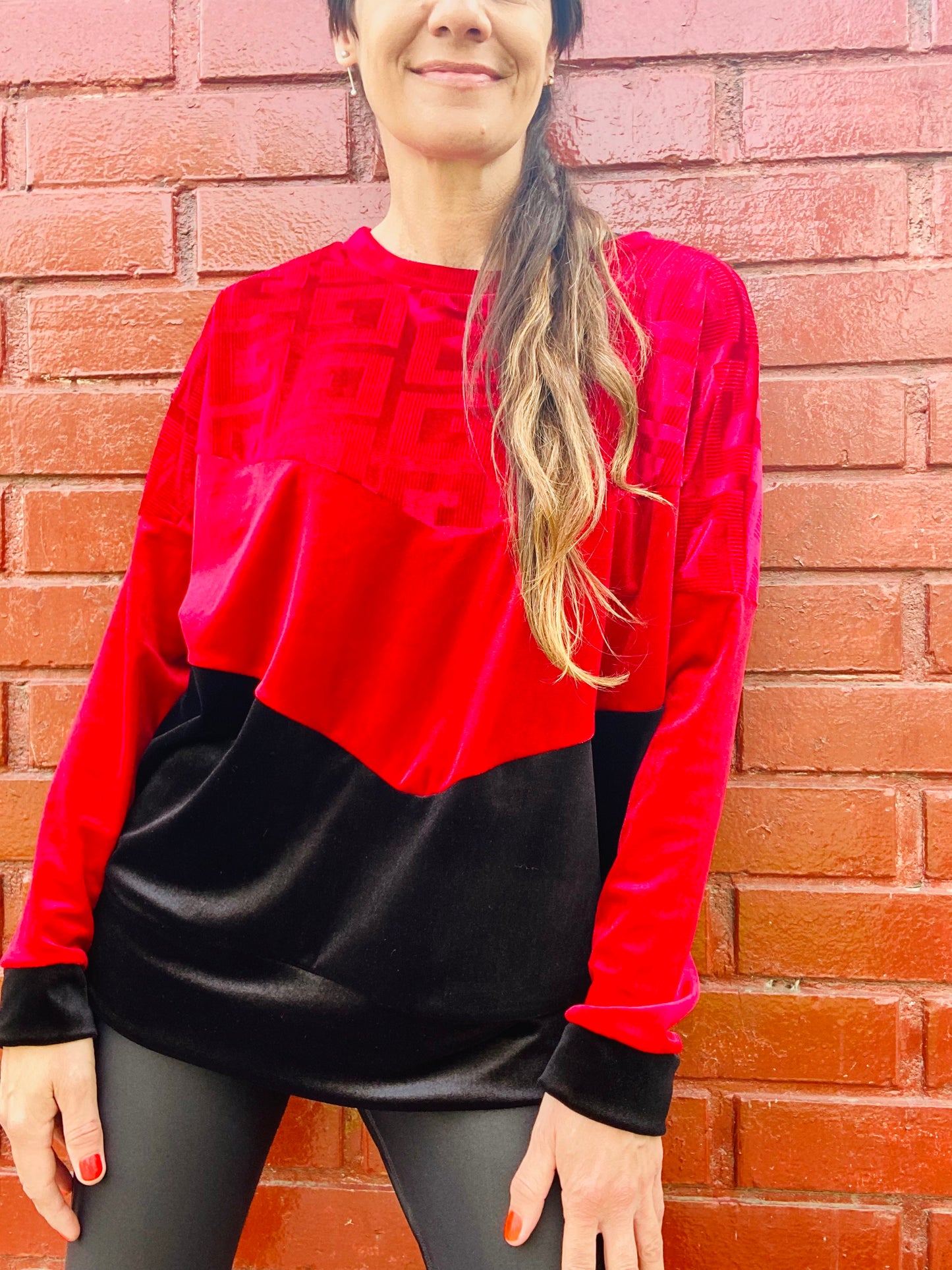 Poleron Velvet Red Black