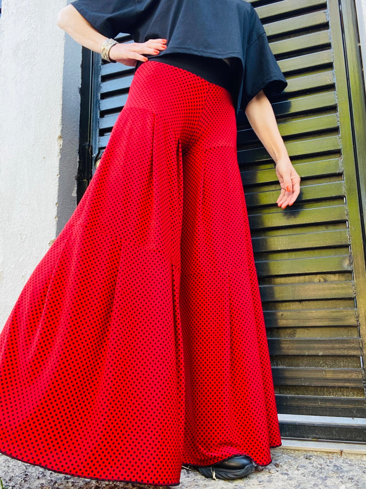 Palazzo Summer Red Lunares Black