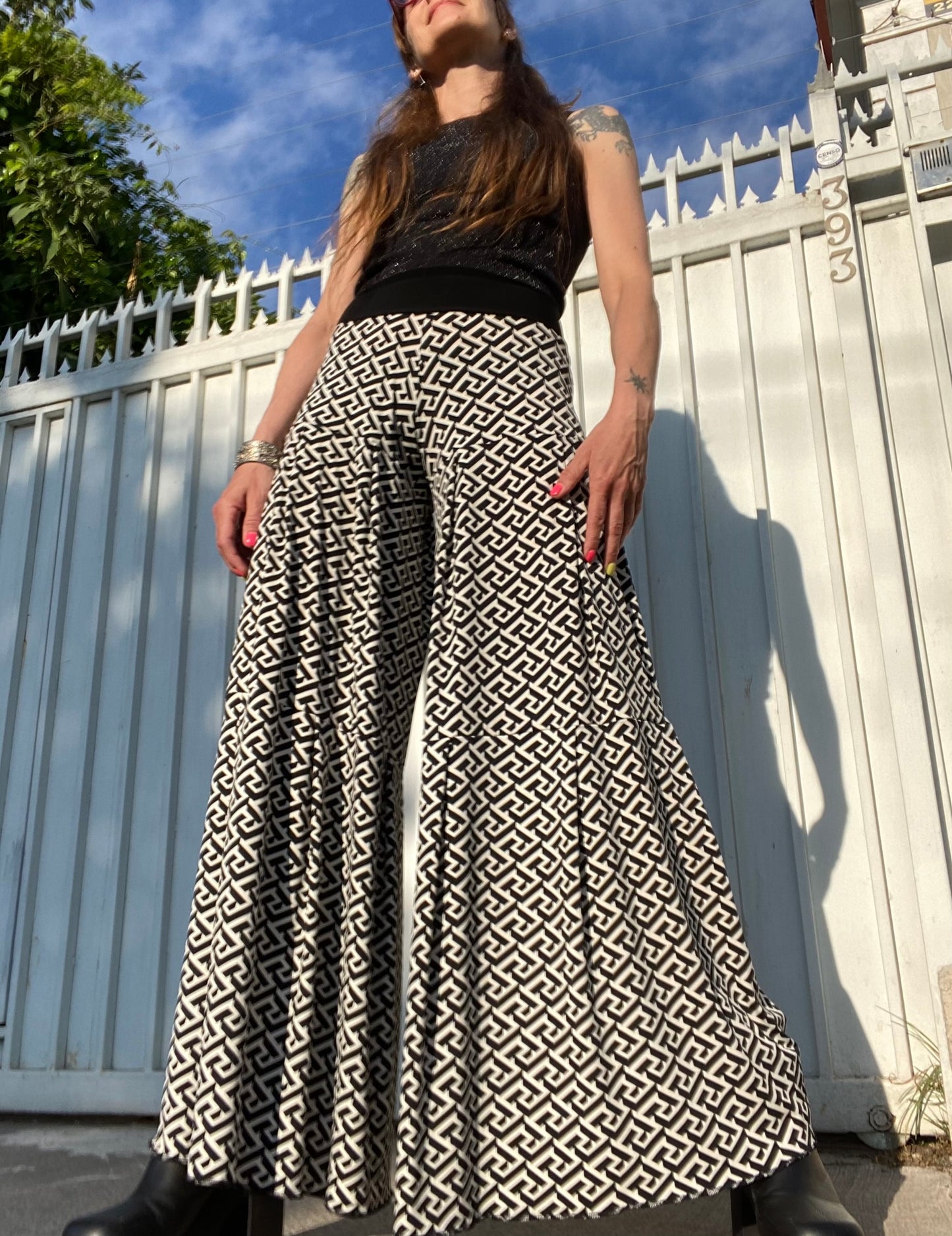 Pantalones Palazzo Geométrik Black