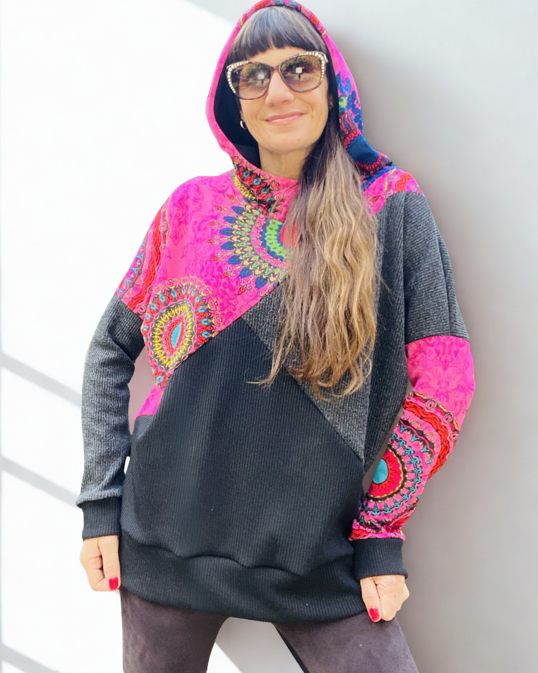 Polerón con Capuchón Mandala Fuccia 🩷
