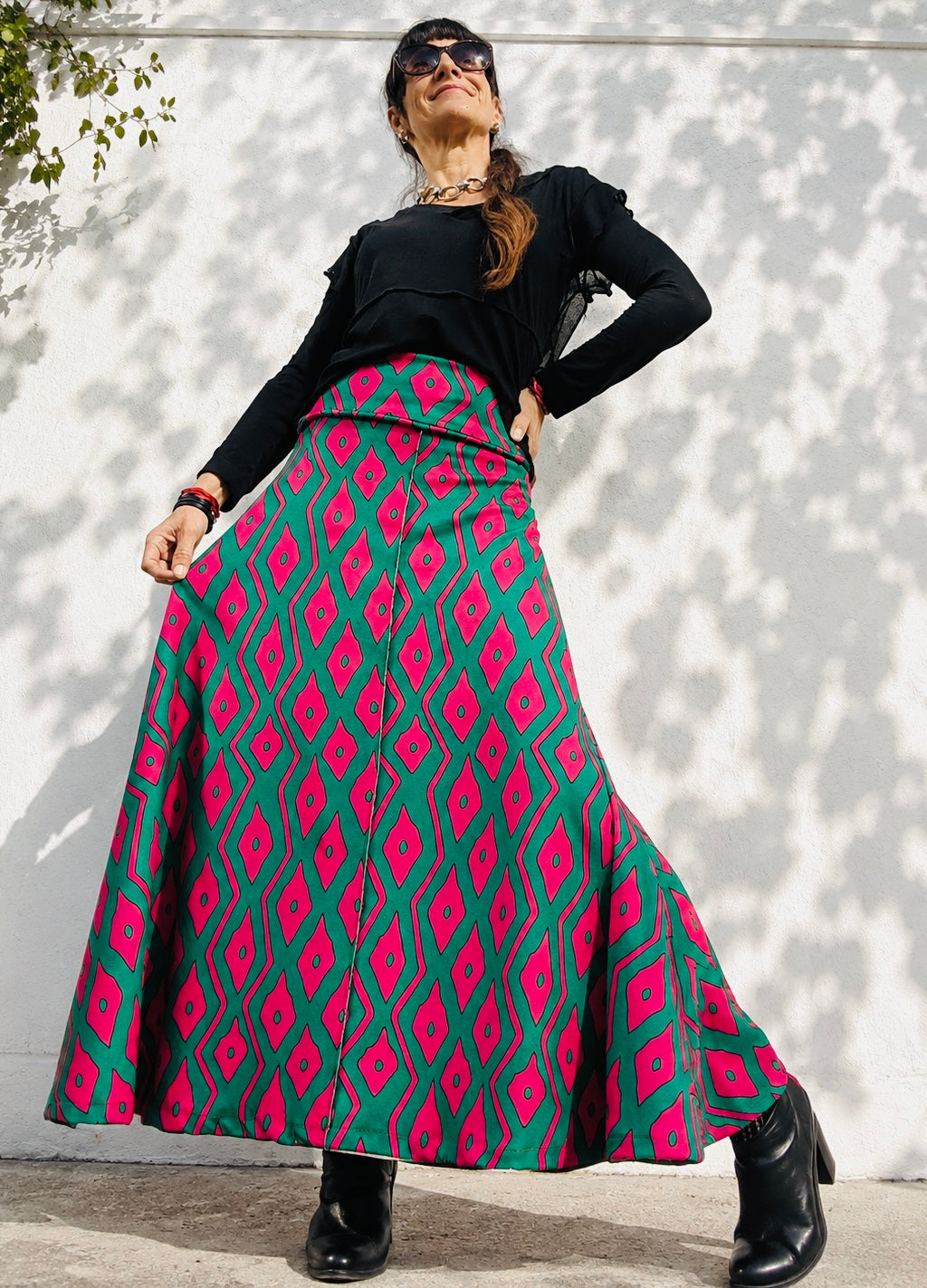 Falda Larga Fuccia Green