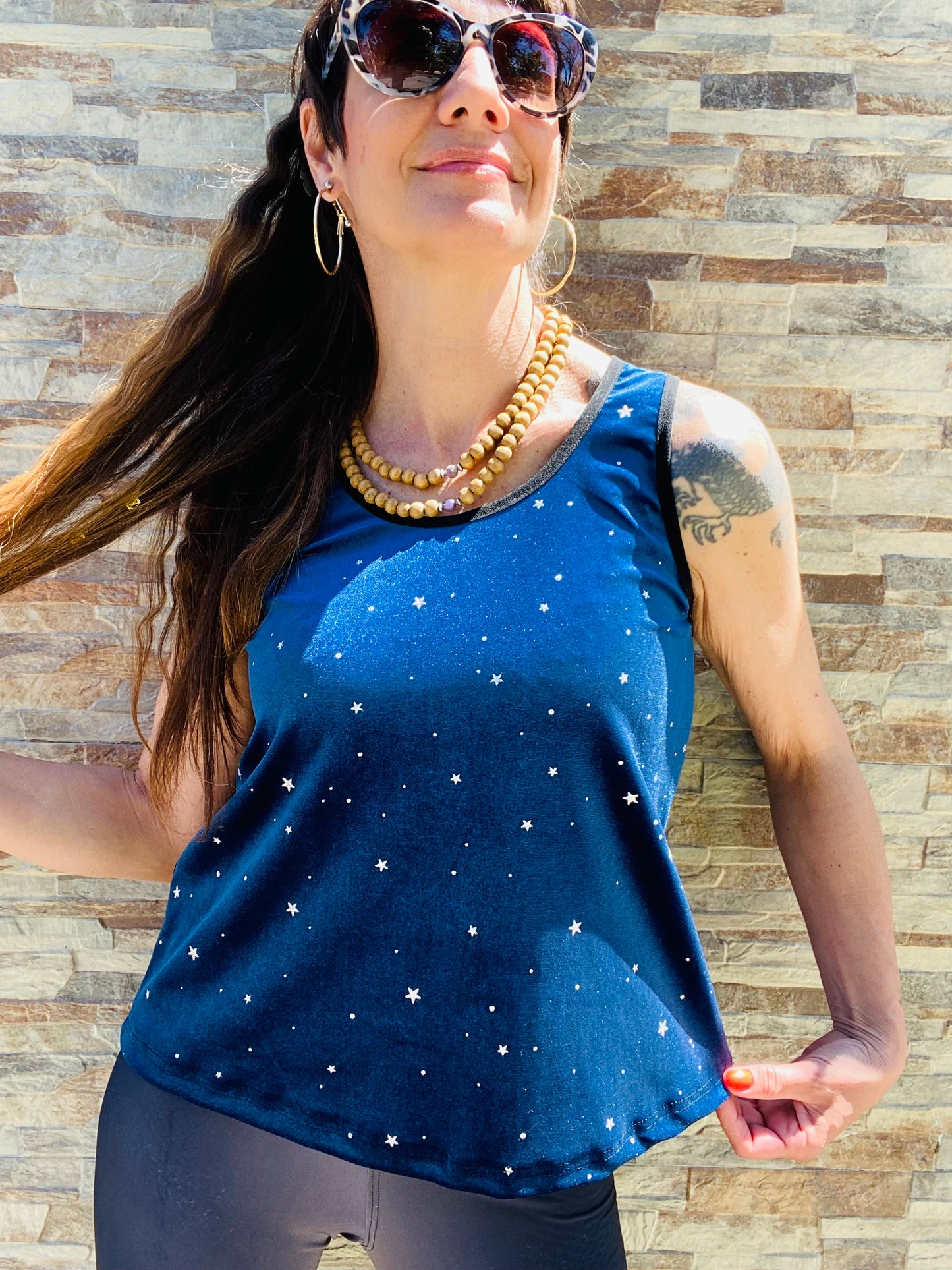 Polera Velvet Blue Star