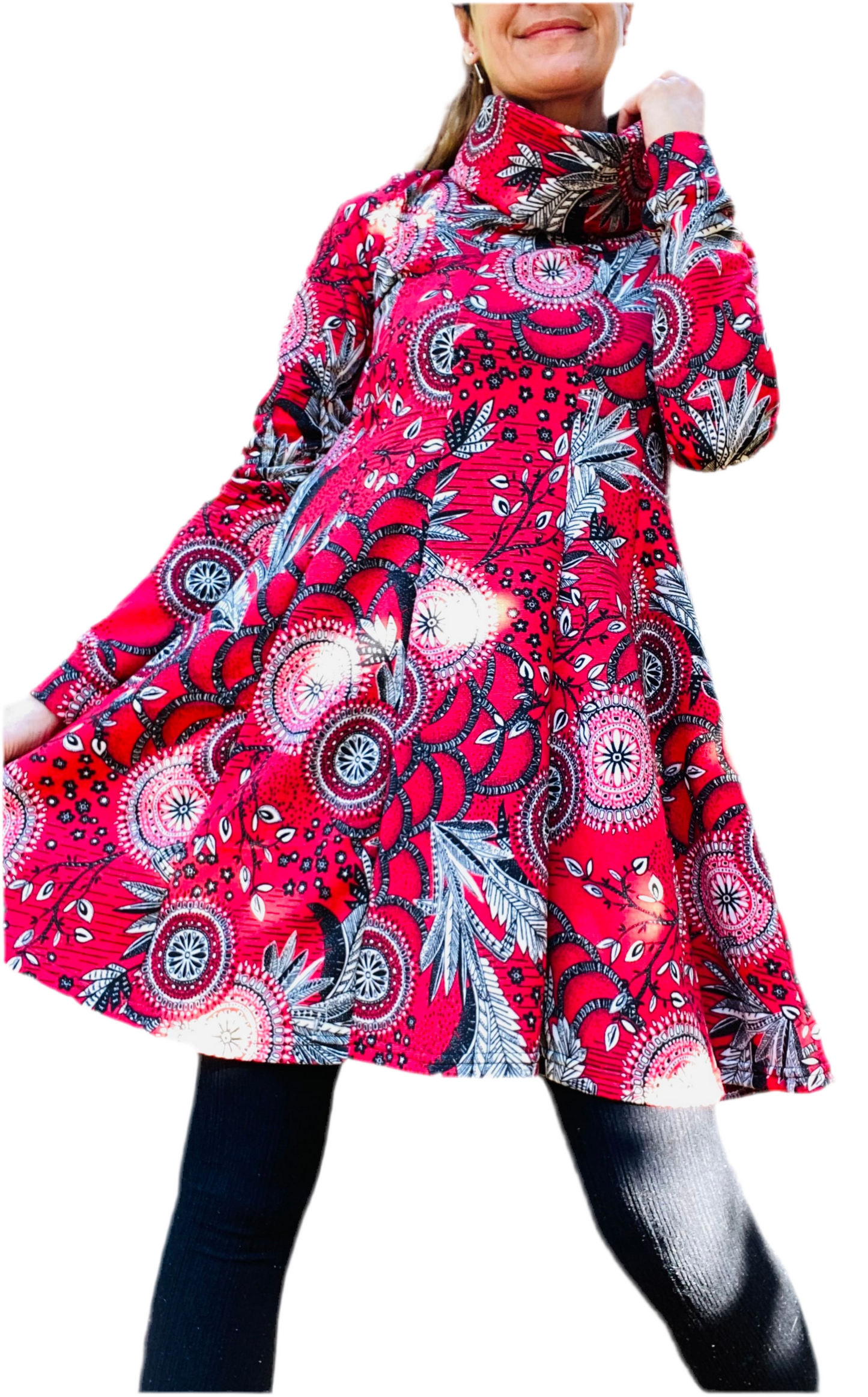 Vestido Lanilla Estampado Red