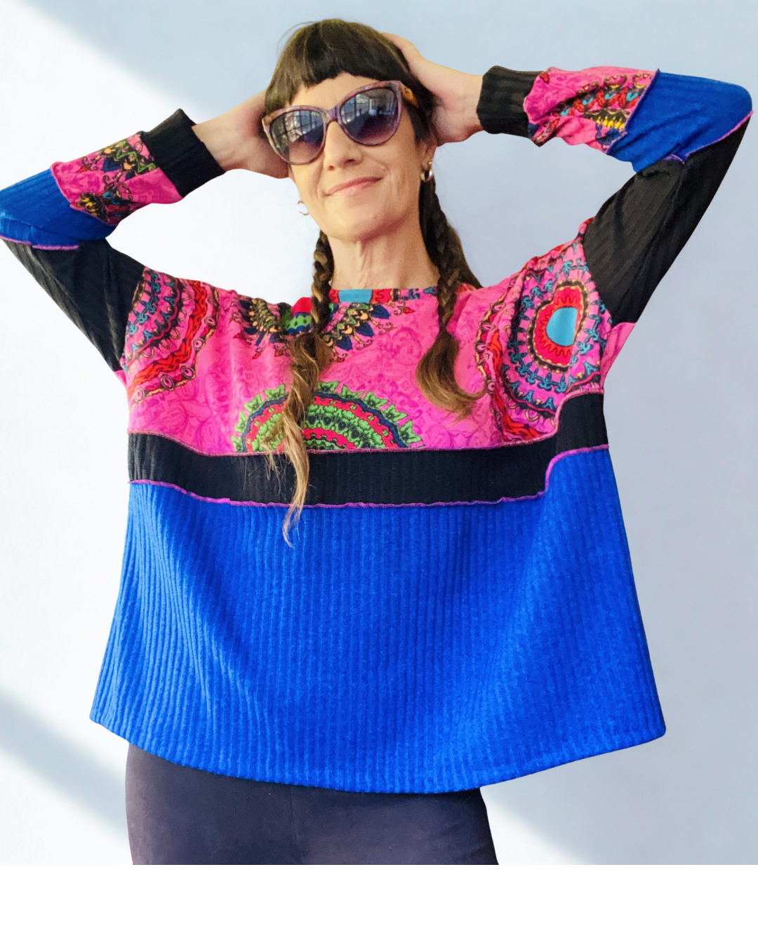 Polerón Multicromo🩷Mandala pink-black-blue