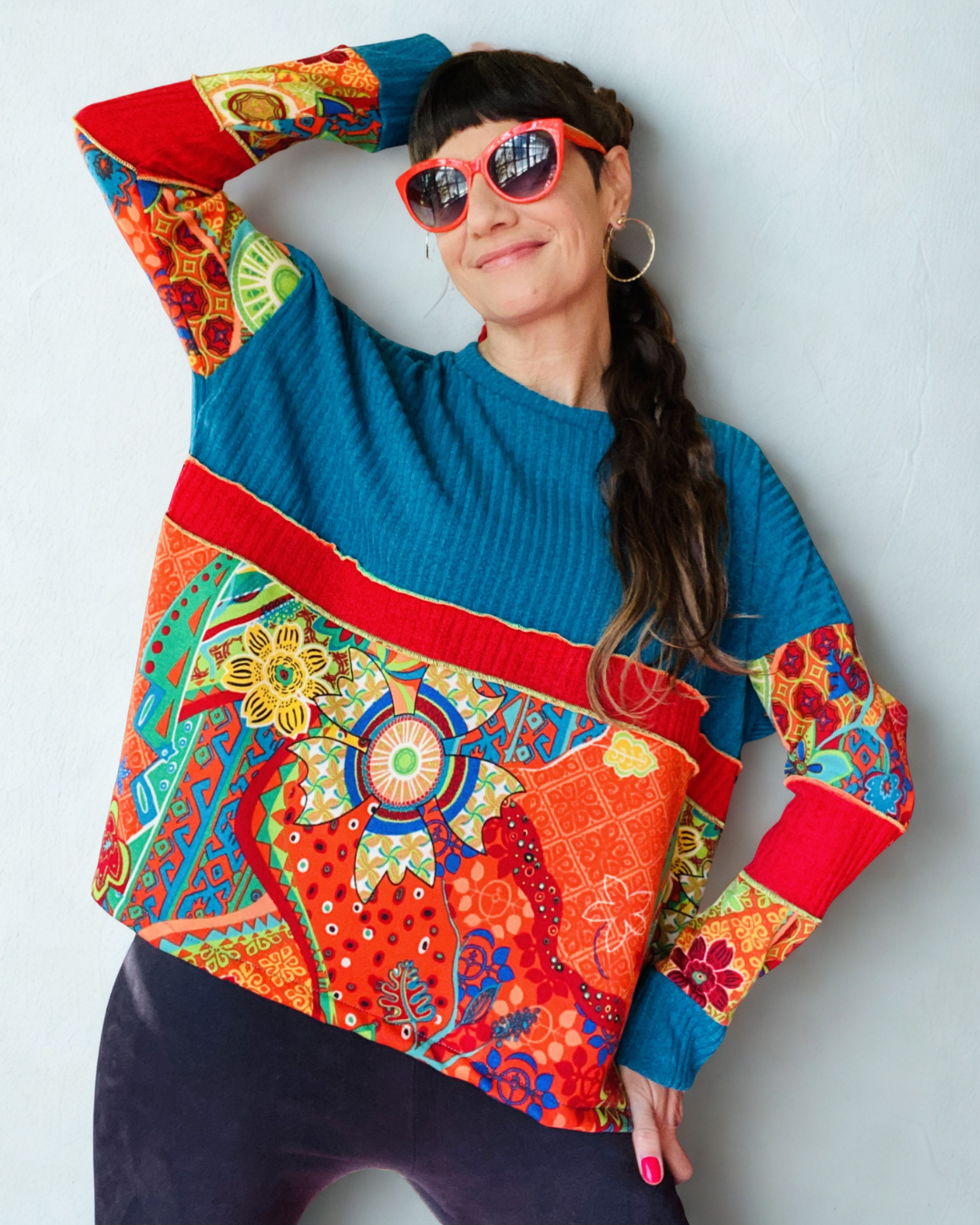 Poleron Multicromo Calipso  Estampado Orange
