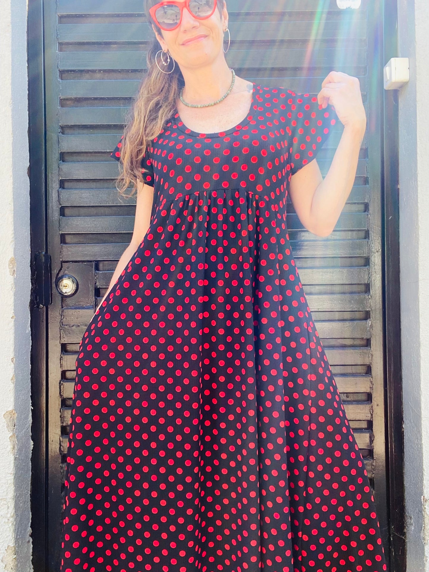 Vestido Mila Long Lunares Red