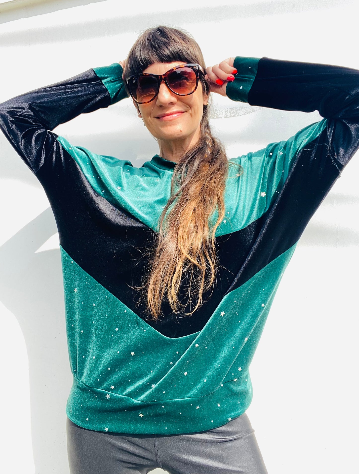 Poleron Velvet Green Black