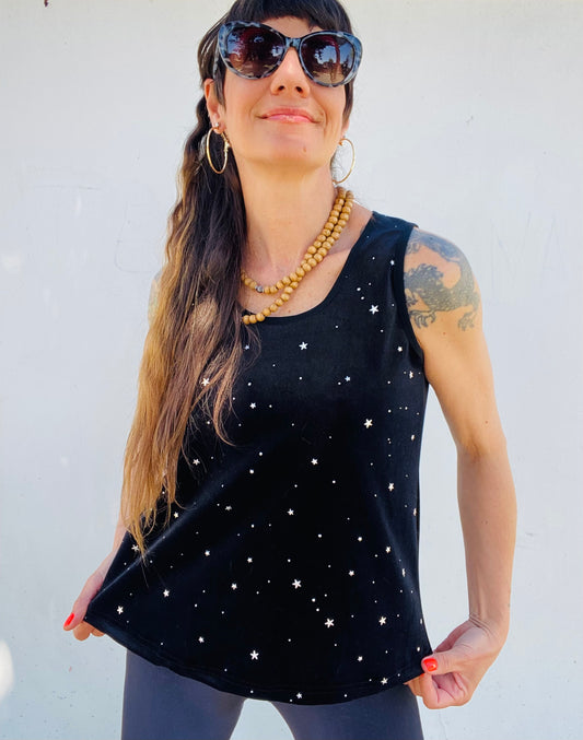 Polera Velvet Black Stars