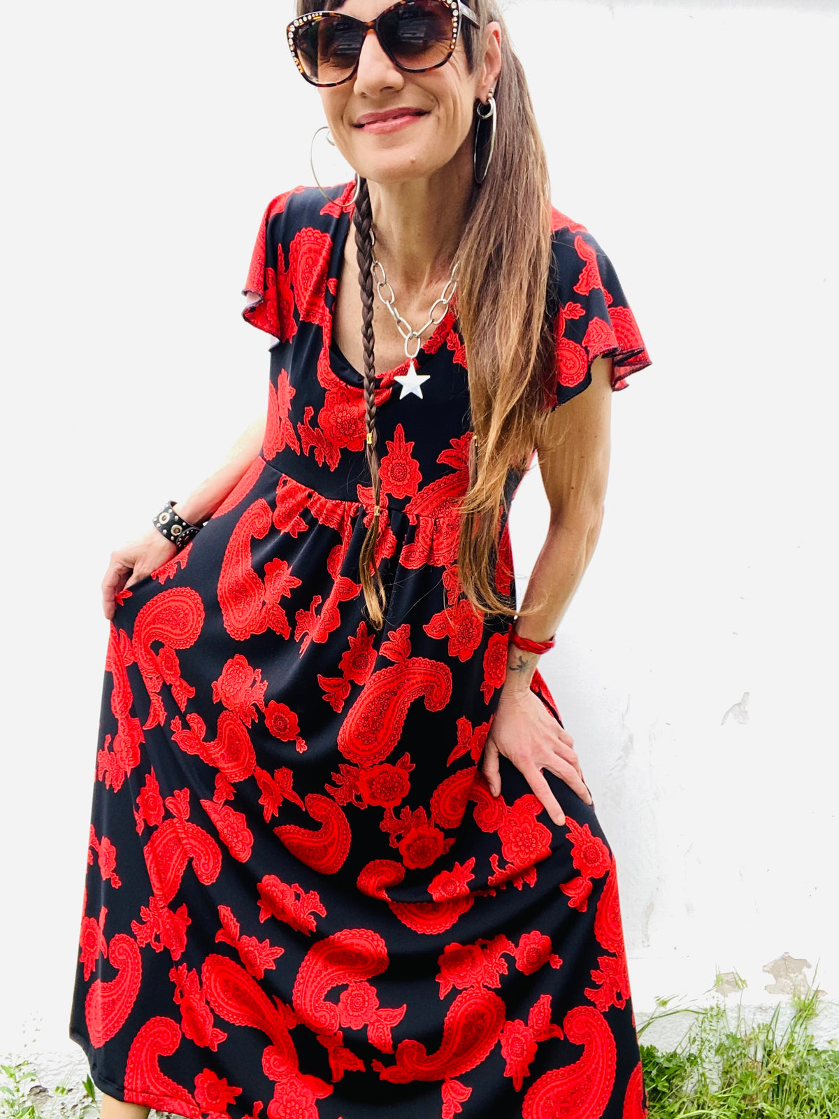 Vestido Mila Red black