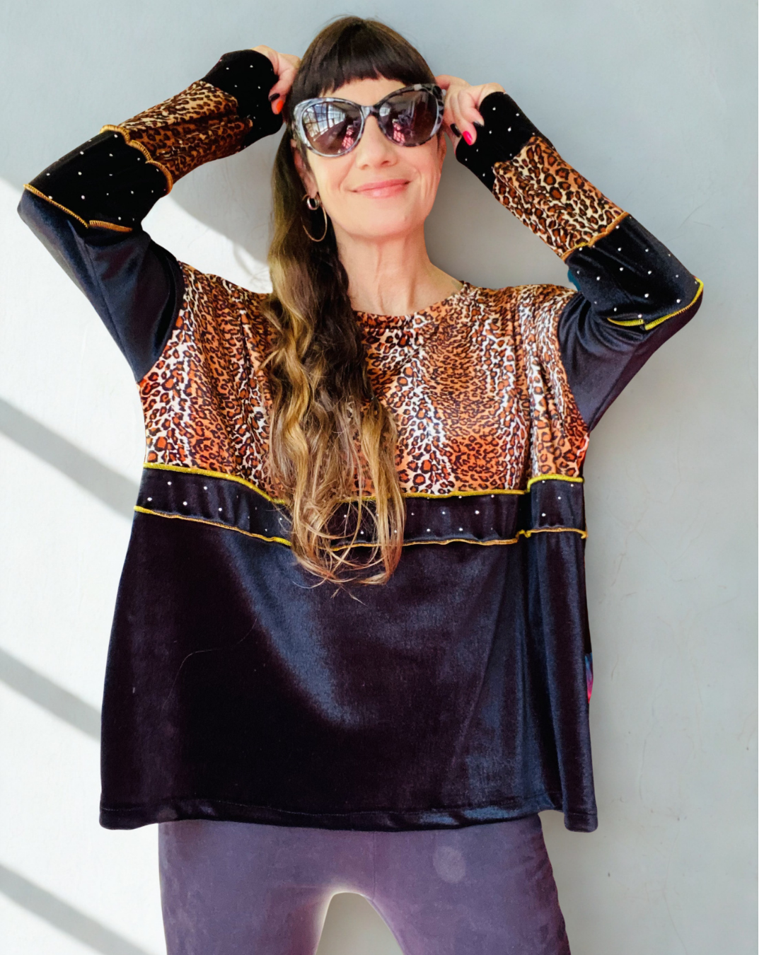 Poleron Multicromo Animal Black Velvet