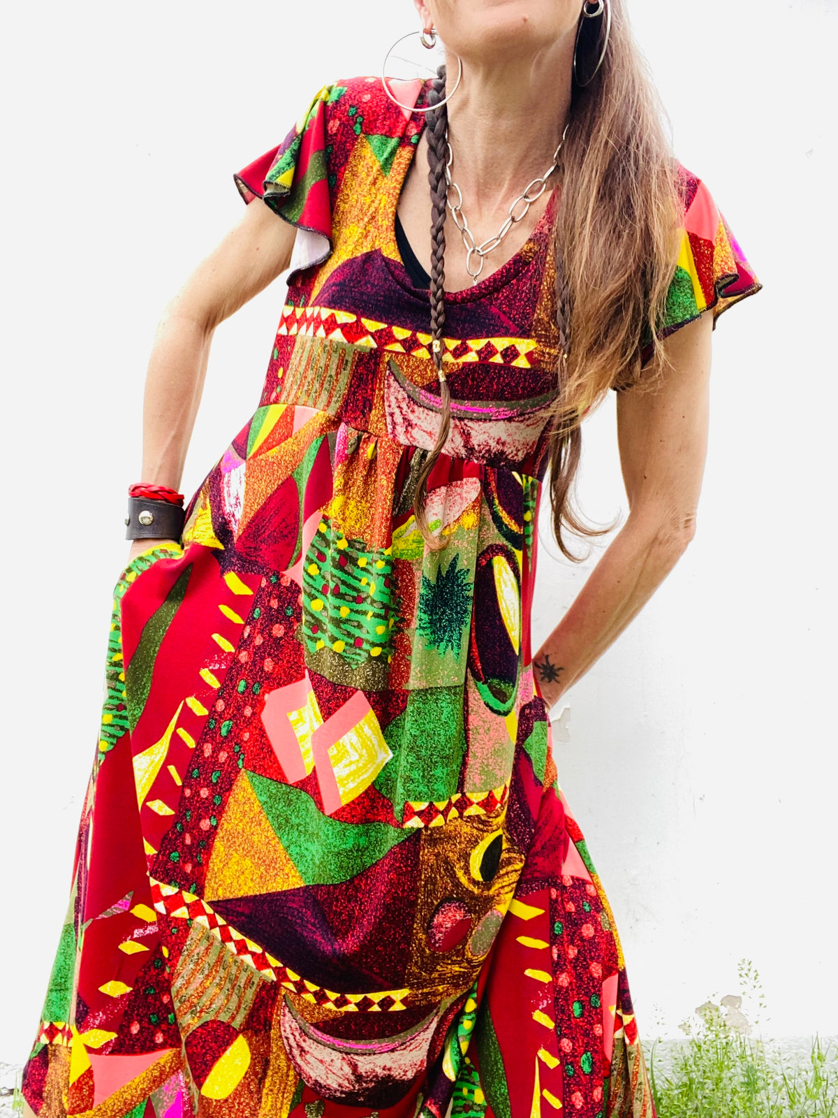 Vestido Mila Full Color Geometrik