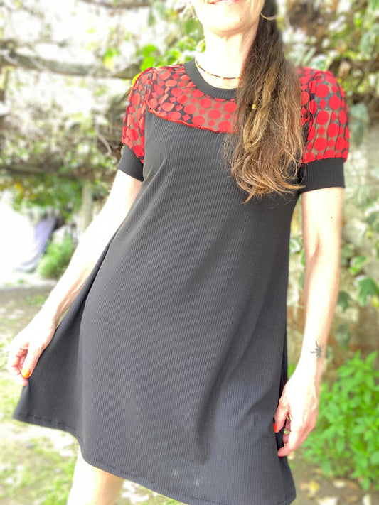 Minivestido Black Malla red
