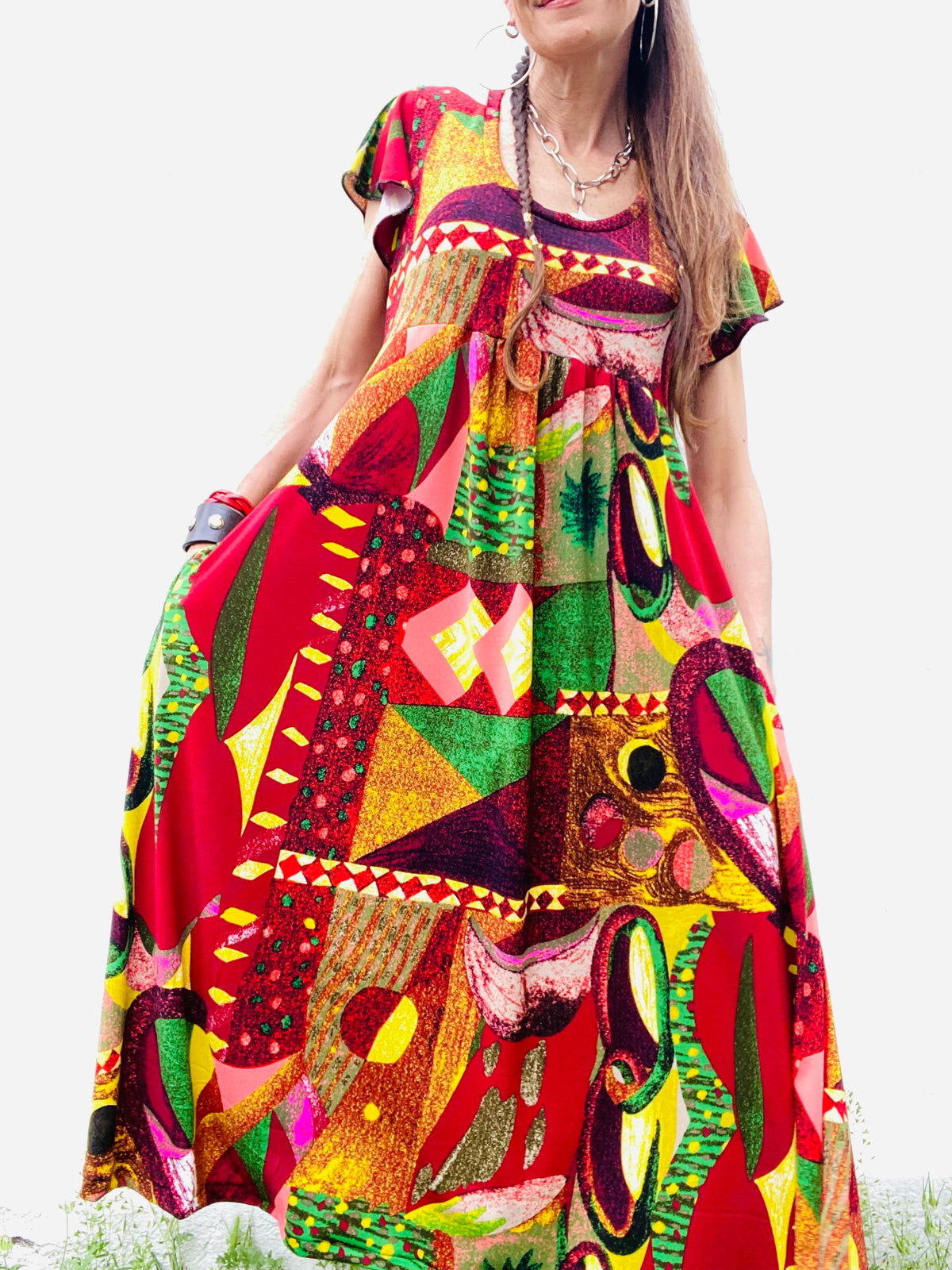 Vestido Mila Full Color Geometrik
