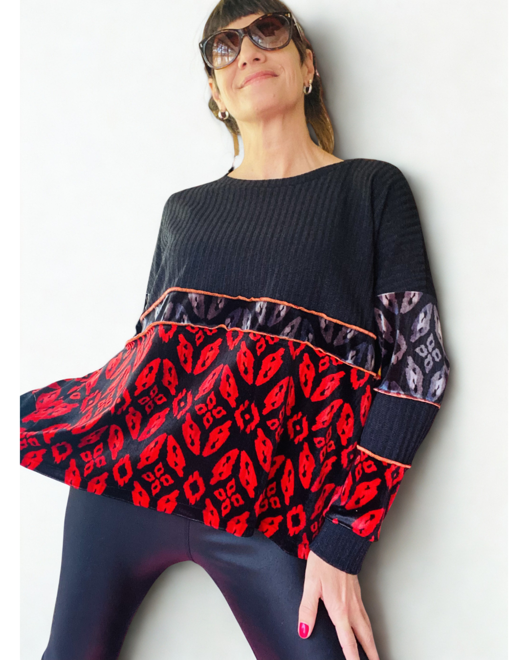 Polerón Multicromo🖤Black-velvet grey-velvet red