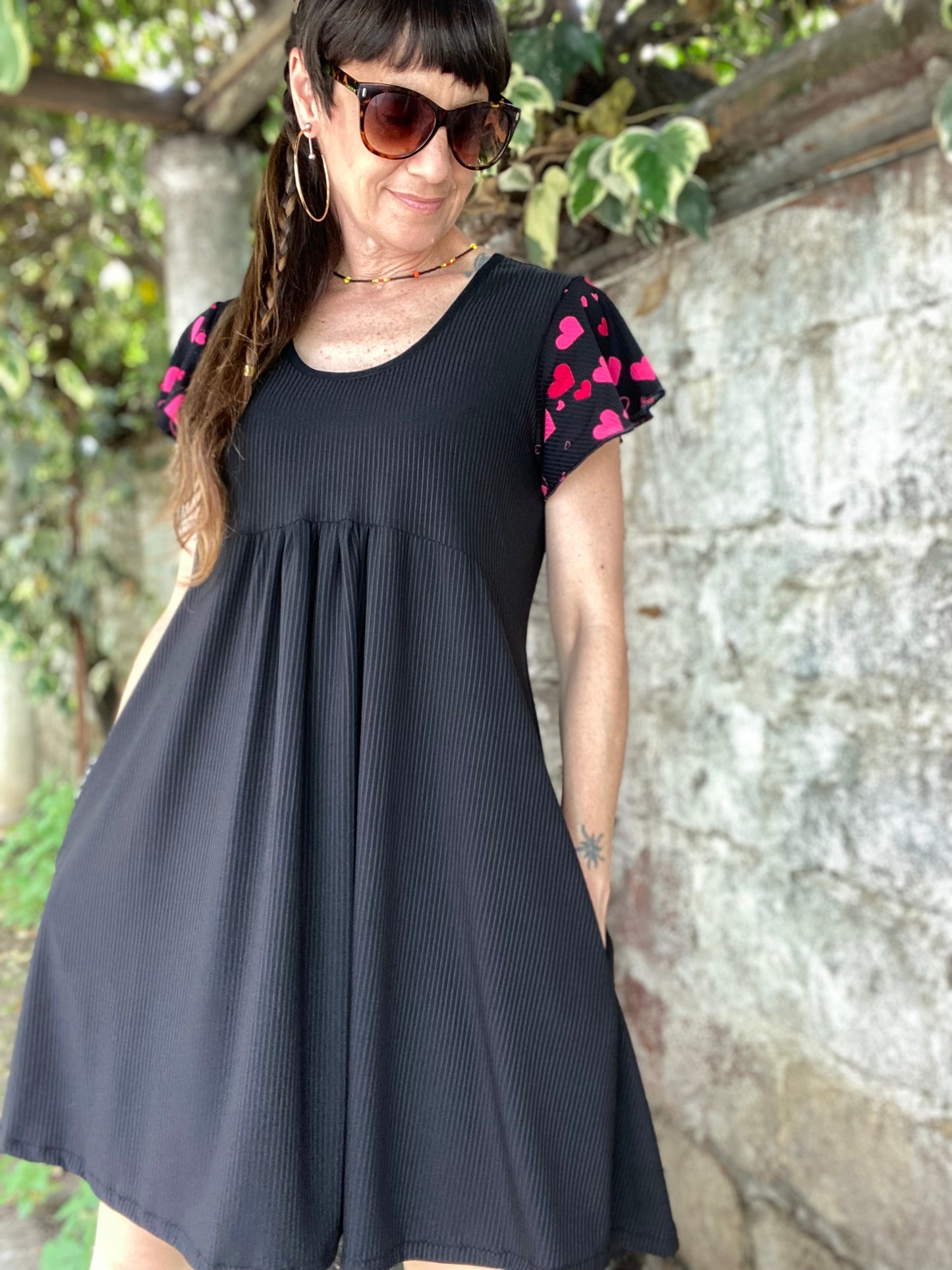 Vestido Mila Black Corazones