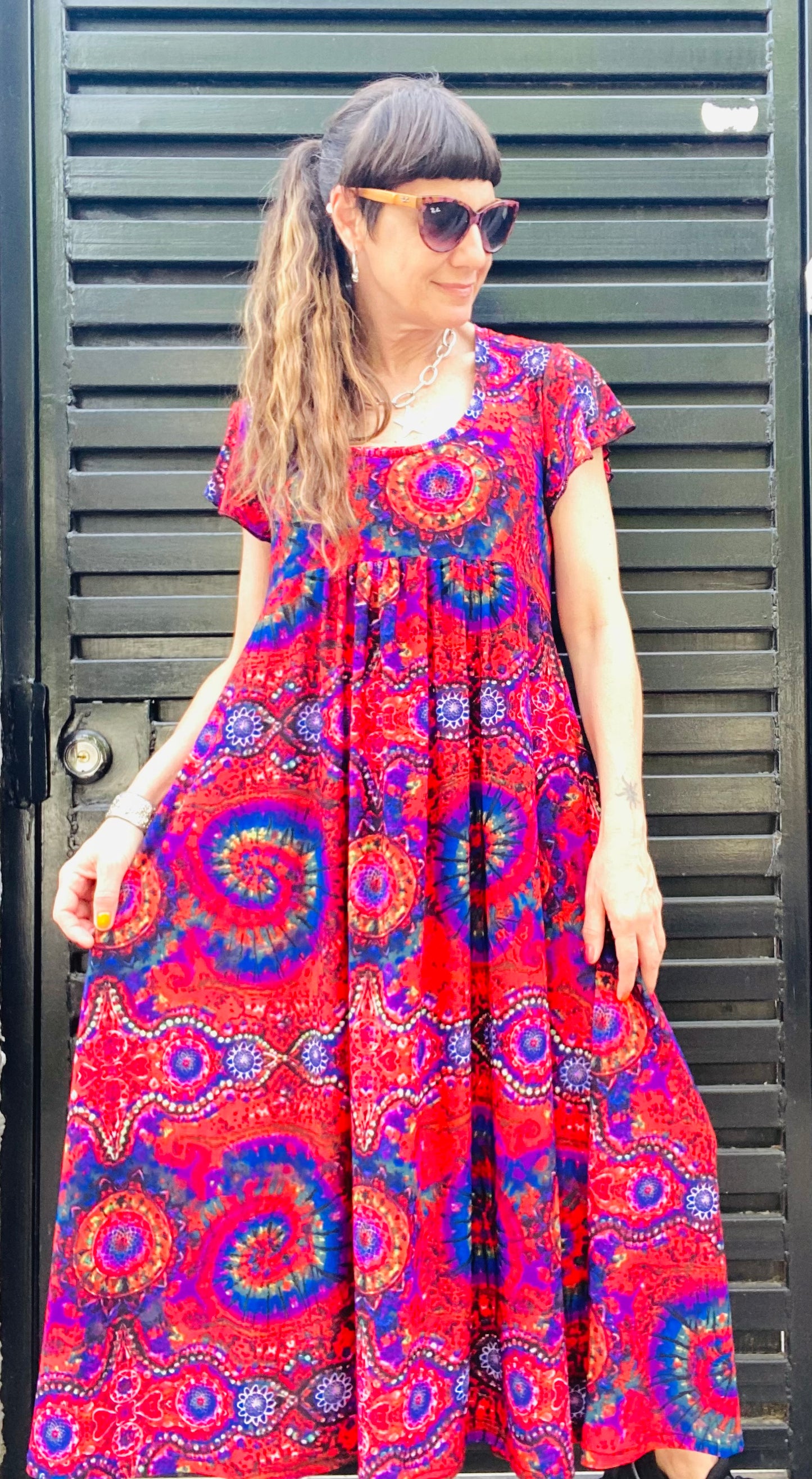 Vestido Mila Long Mandala Red