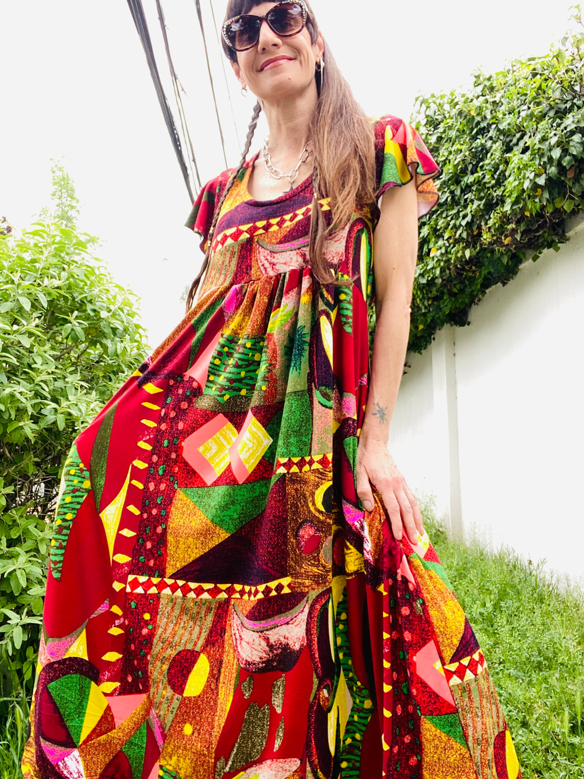Vestido Mila Full Color Geometrik