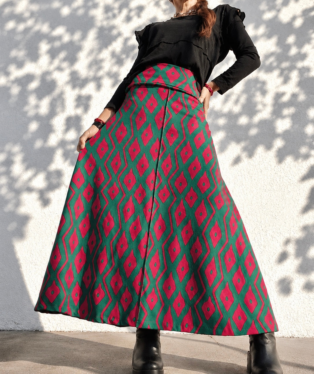 Falda Larga Fuccia Green