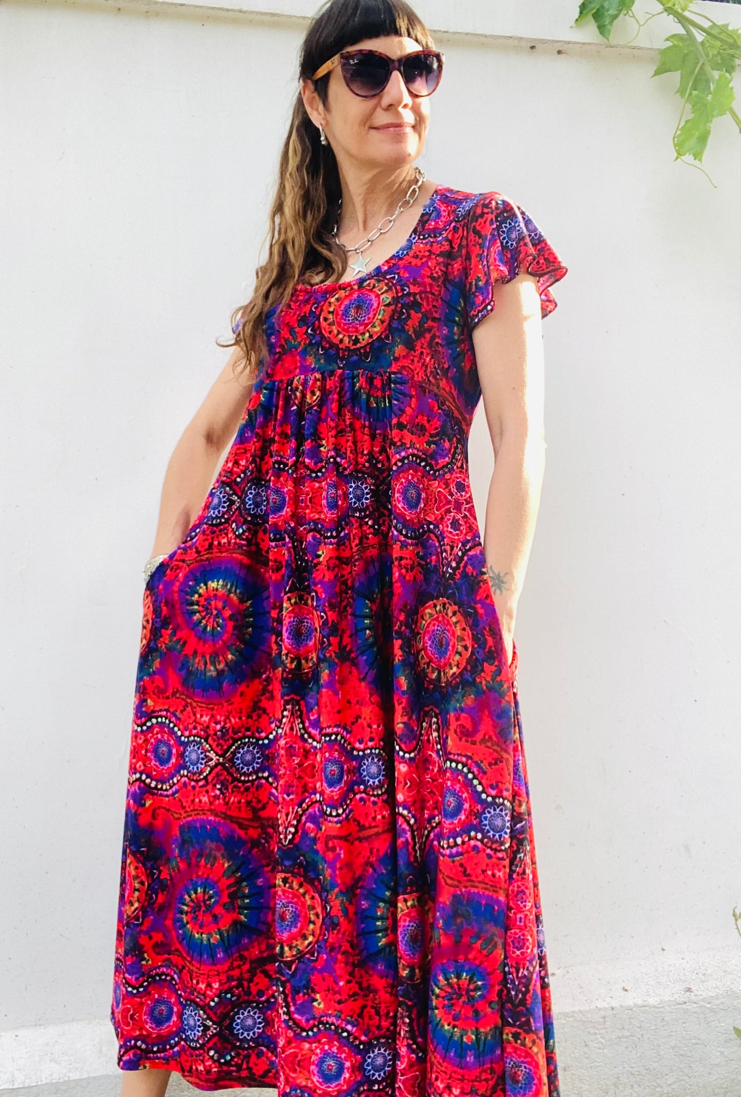 Vestido Mila Long Mandala Red