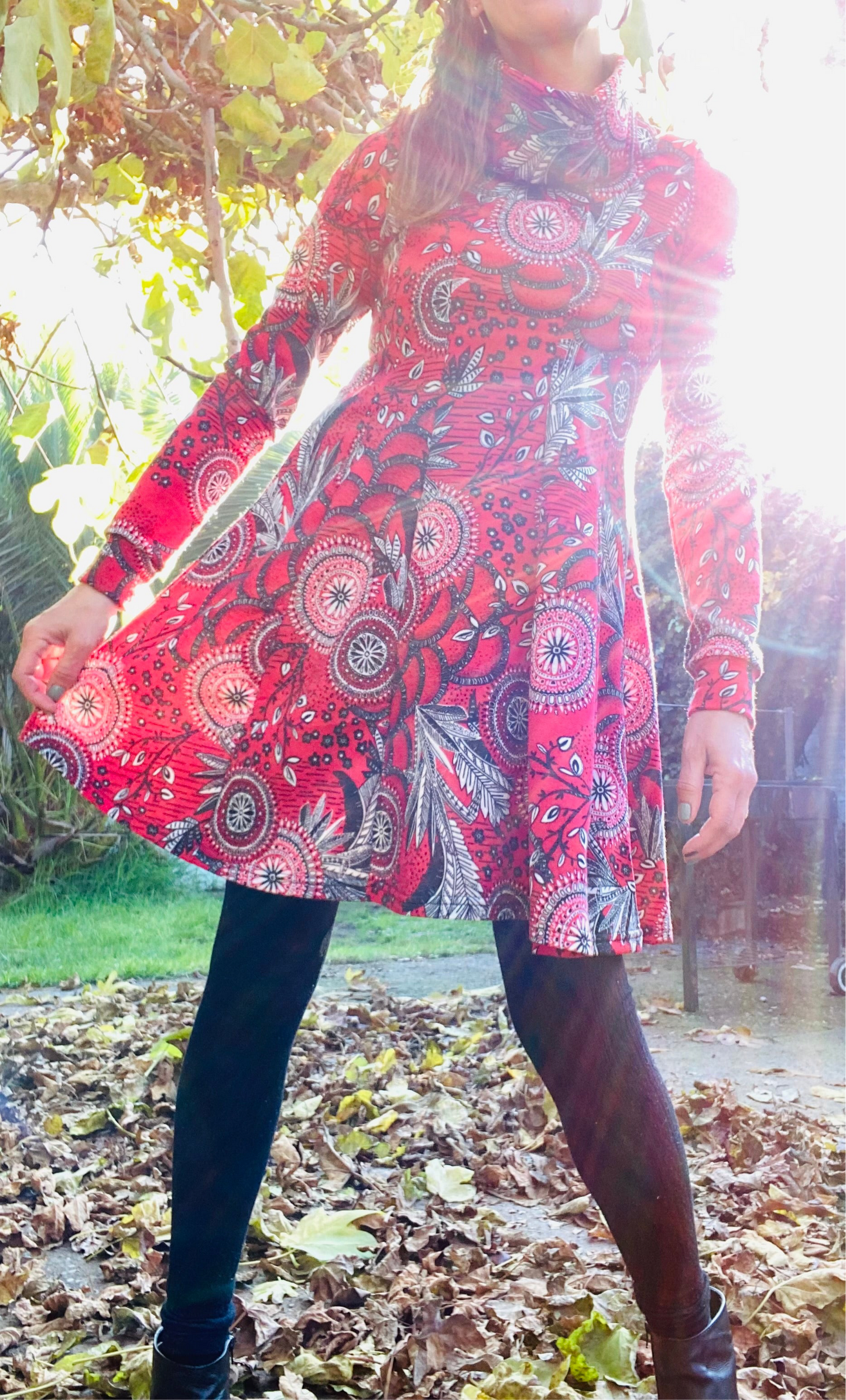 Vestido Lanilla Estampado Red