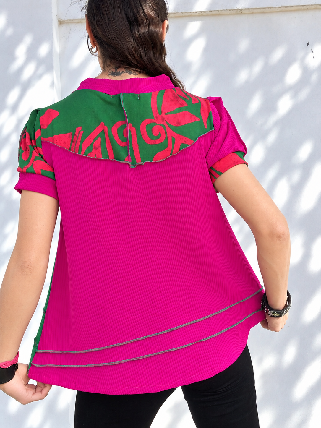 Polera Manga Corta Green Magenta