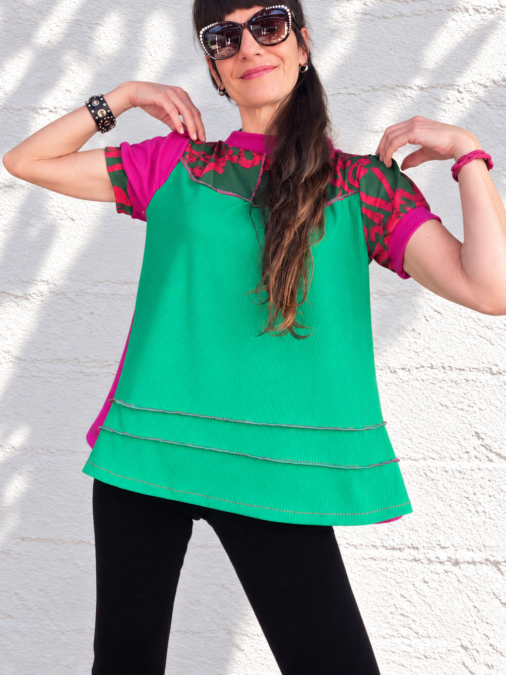 Polera Manga Corta Green Magenta