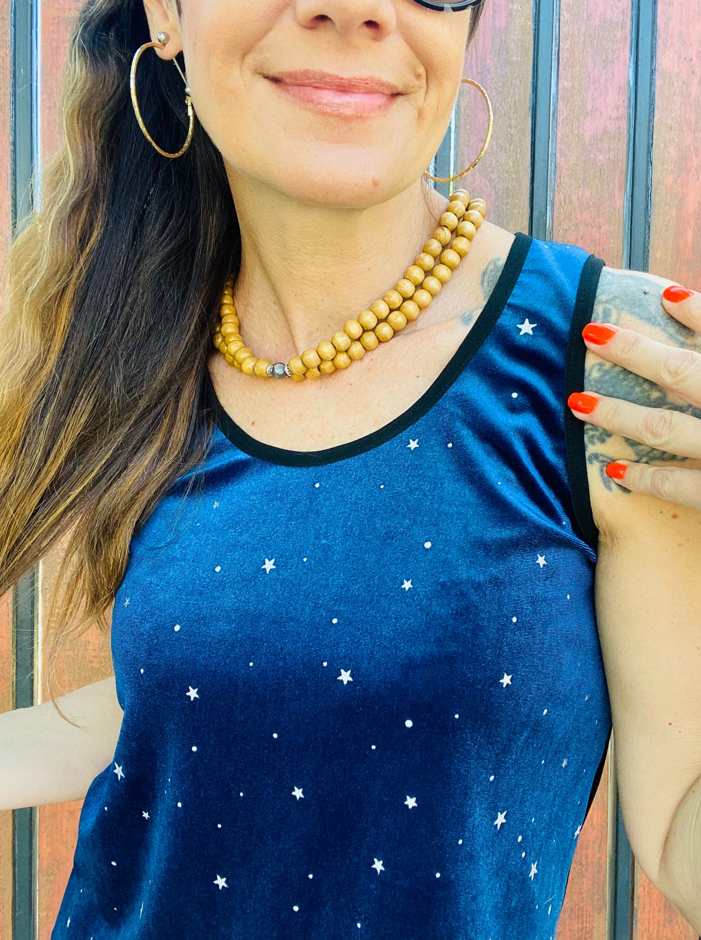 Polera Velvet Blue Star