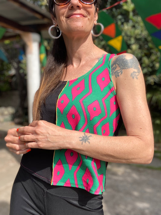 Polera Crop Half Fuccia