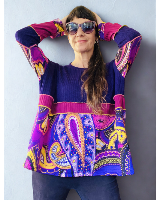 Polerón Multicromo💜Purple-magenta-estampado