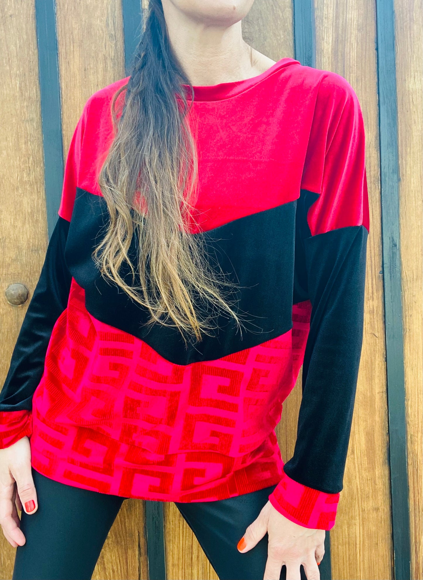 Poleron Velvet Red Black