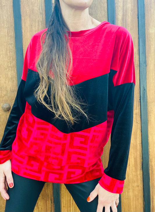 Poleron Velvet Red Black