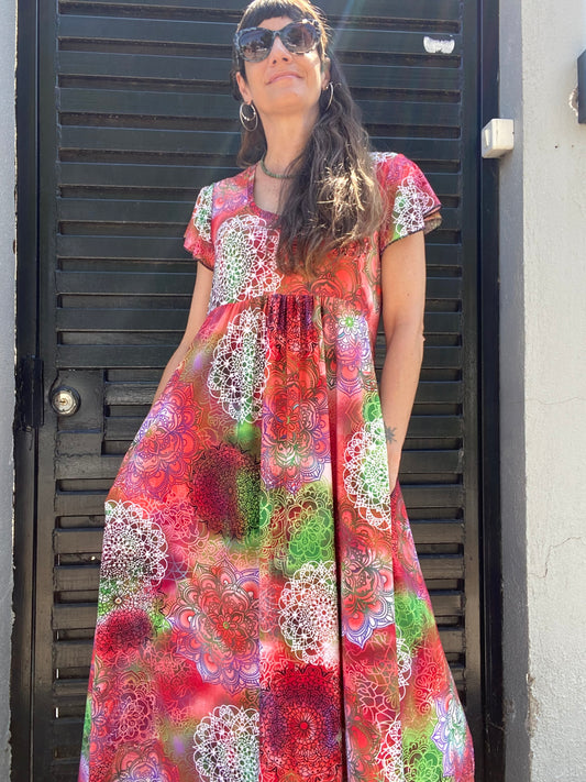 Vestido Mila Long Mandala Pink