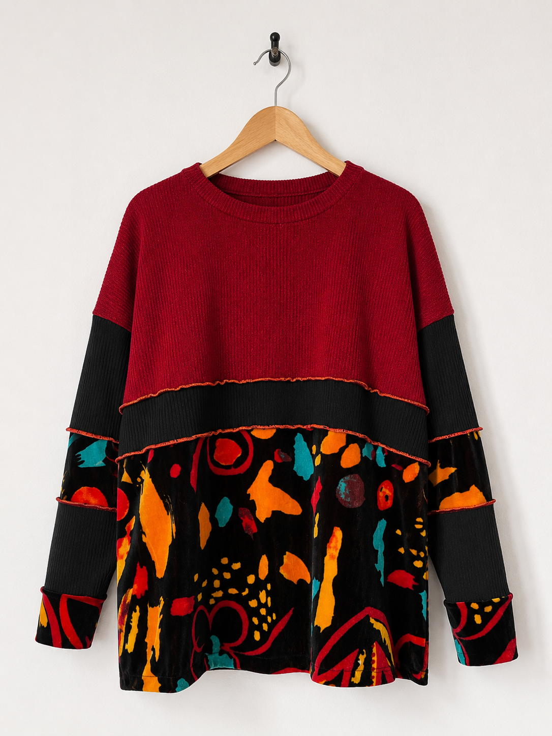 Multicromo Lanilla burdeo Velvet Black Flower ❤️