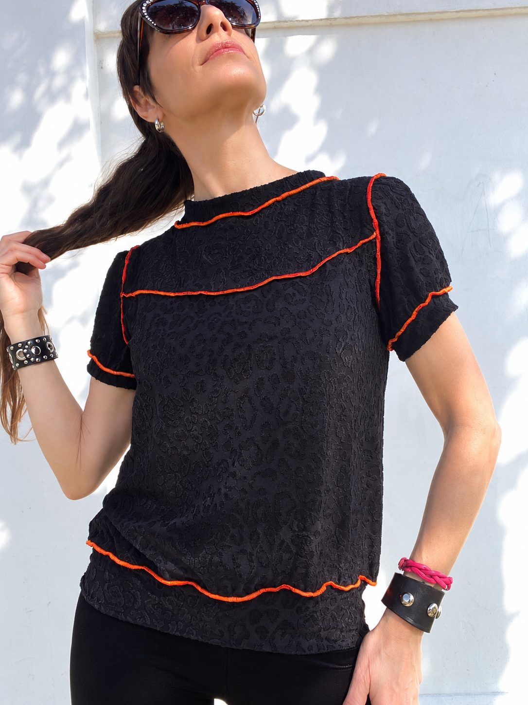 Polera Manga Corta malla Black