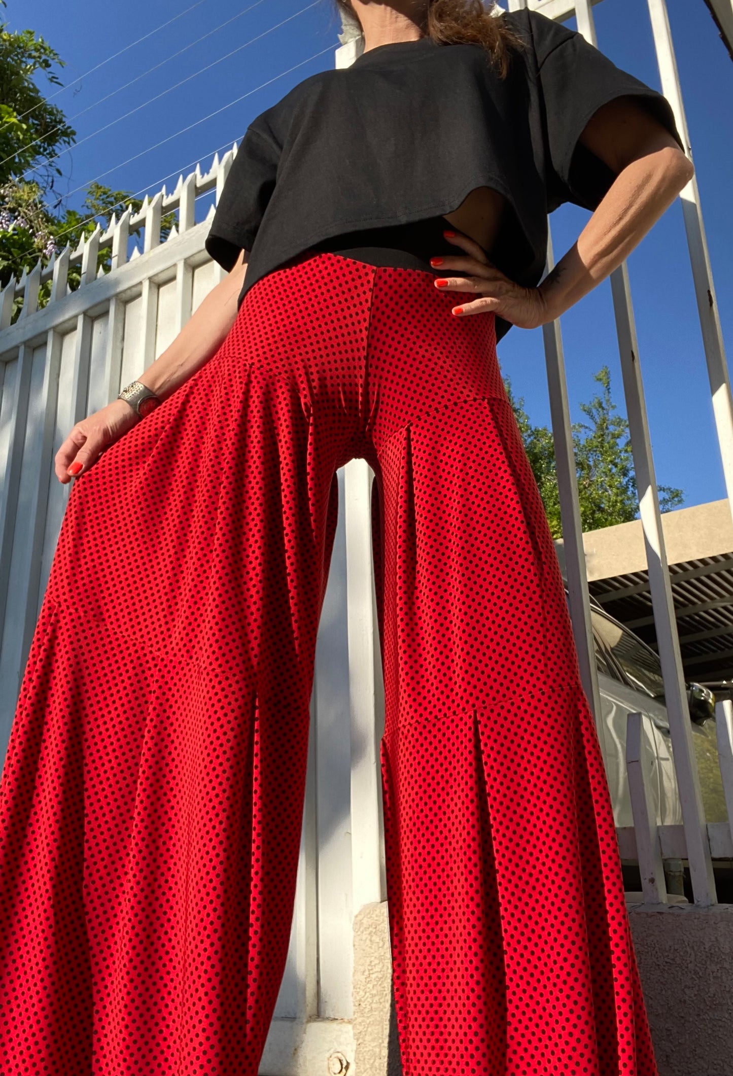 Palazzo Summer Red Lunares Black