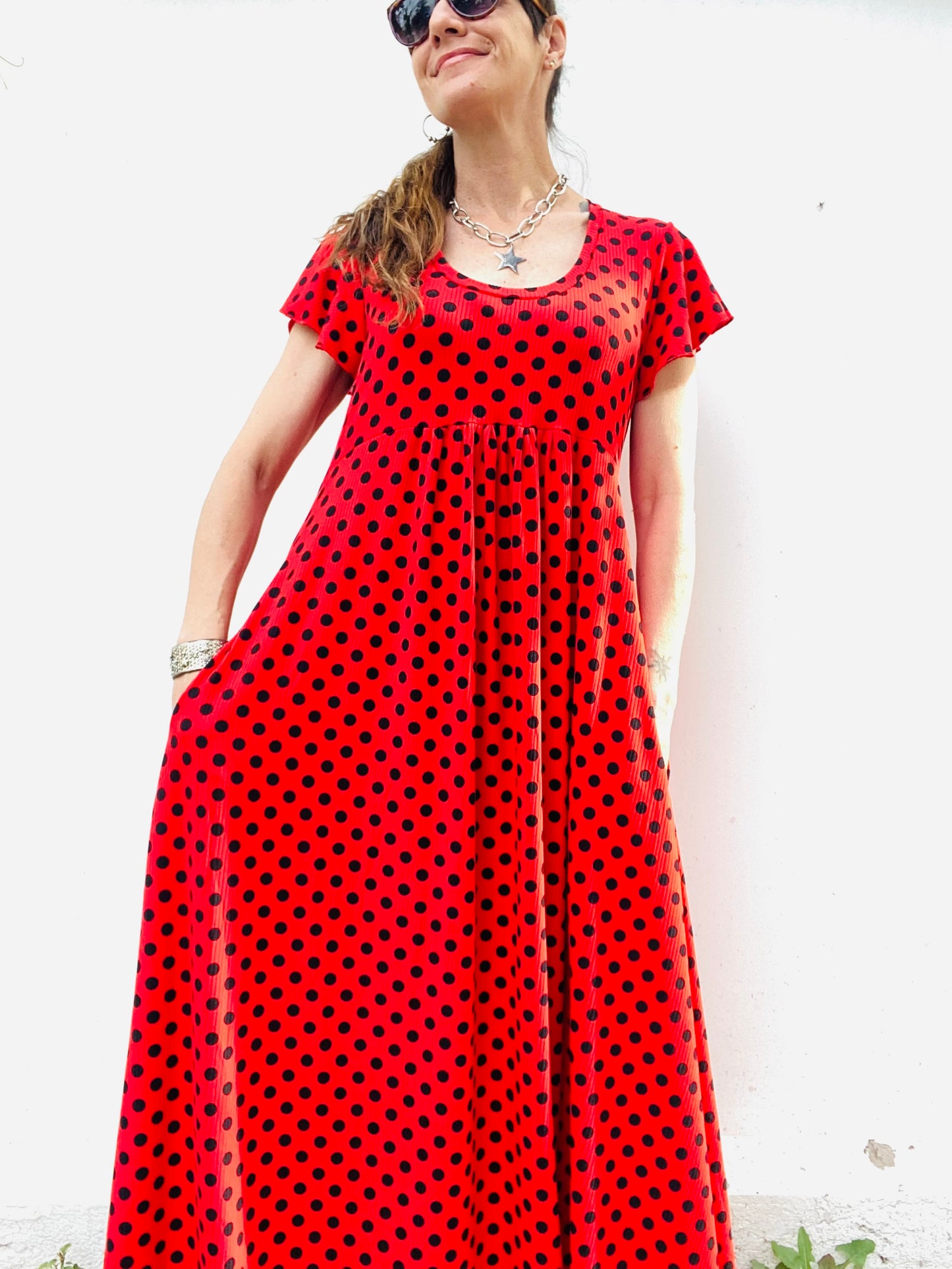 Vestido Long Lunares Red
