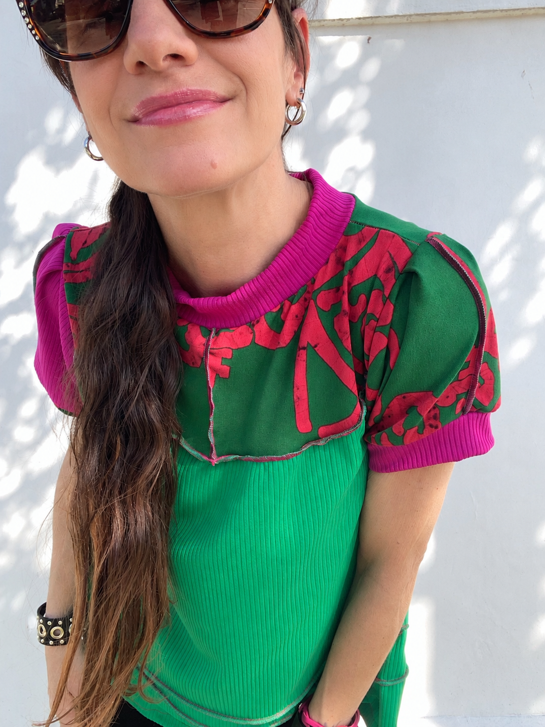Polera Manga Corta Green Magenta