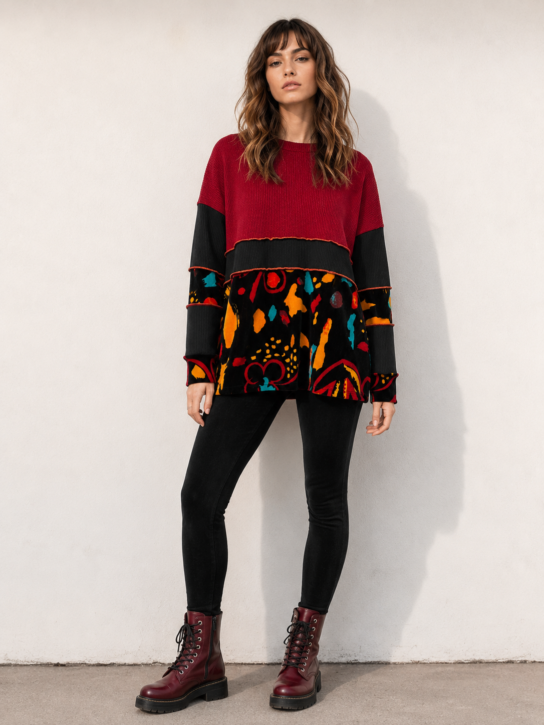 Multicromo Lanilla burdeo Velvet Black Flower ❤️