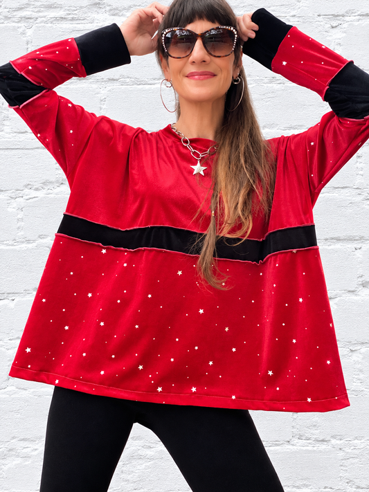 Polera Multicromo Red Velvet Stars