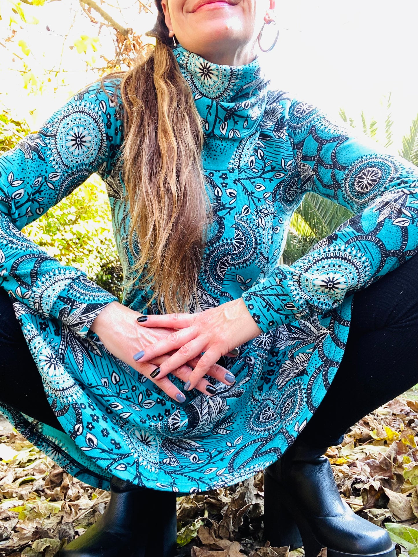 Vestido Lanilla Estampado Calipso