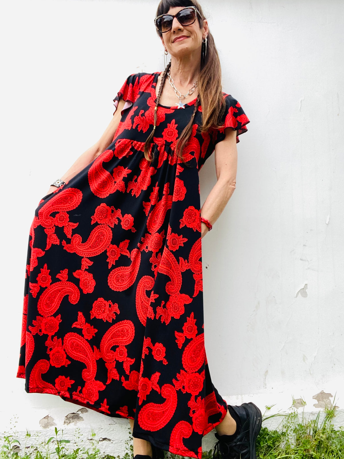 Vestido Mila Red black