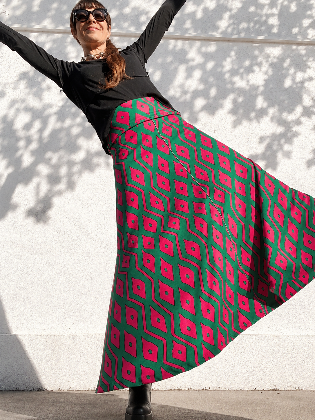 Falda Larga Fuccia Green