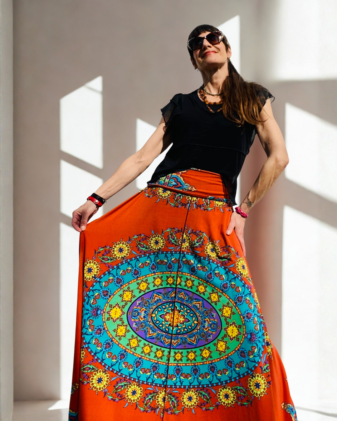 Falda Larga Mandala Orange