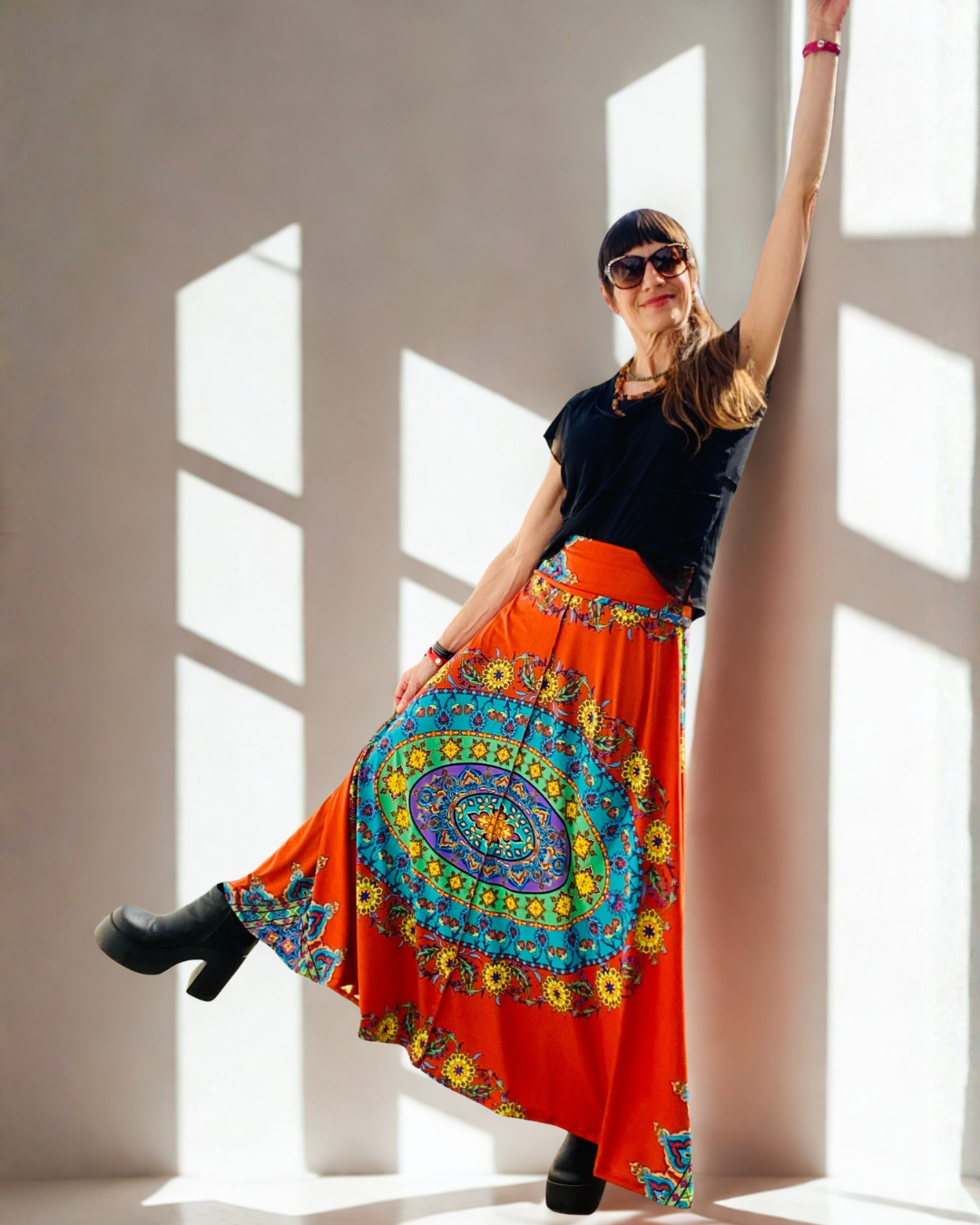 Falda Larga Mandala Orange