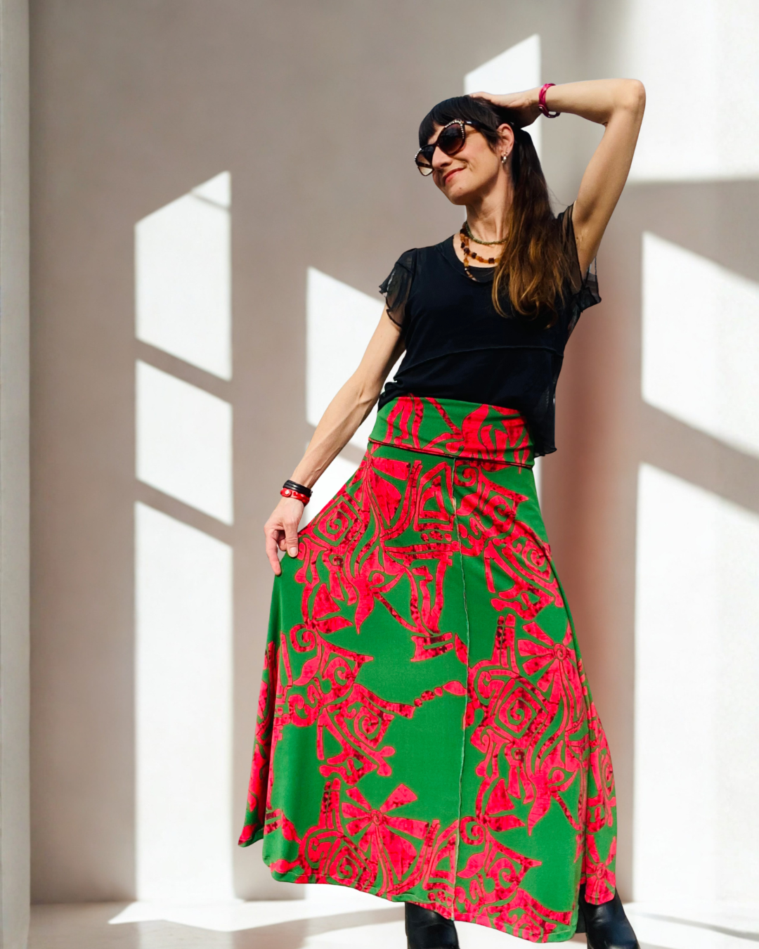Falda Larga Fuccia Green
