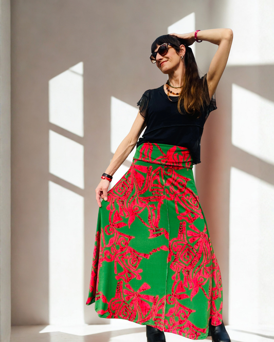 Falda Larga Fuccia Green